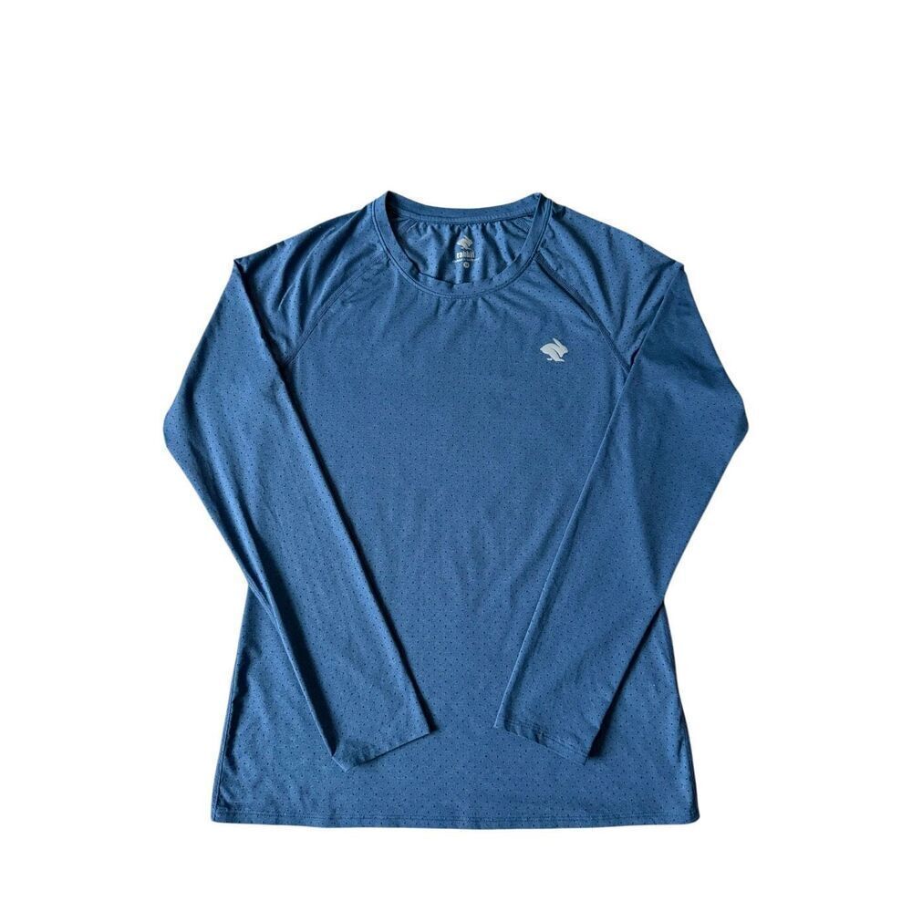Rabbit Running Shirt Crewneck Perforated Athletic Blue size Large